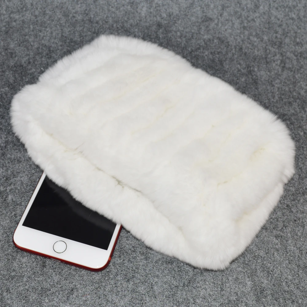 Женский шарф из натурального меха ручной работы вязаный кролика Рекс повязки на