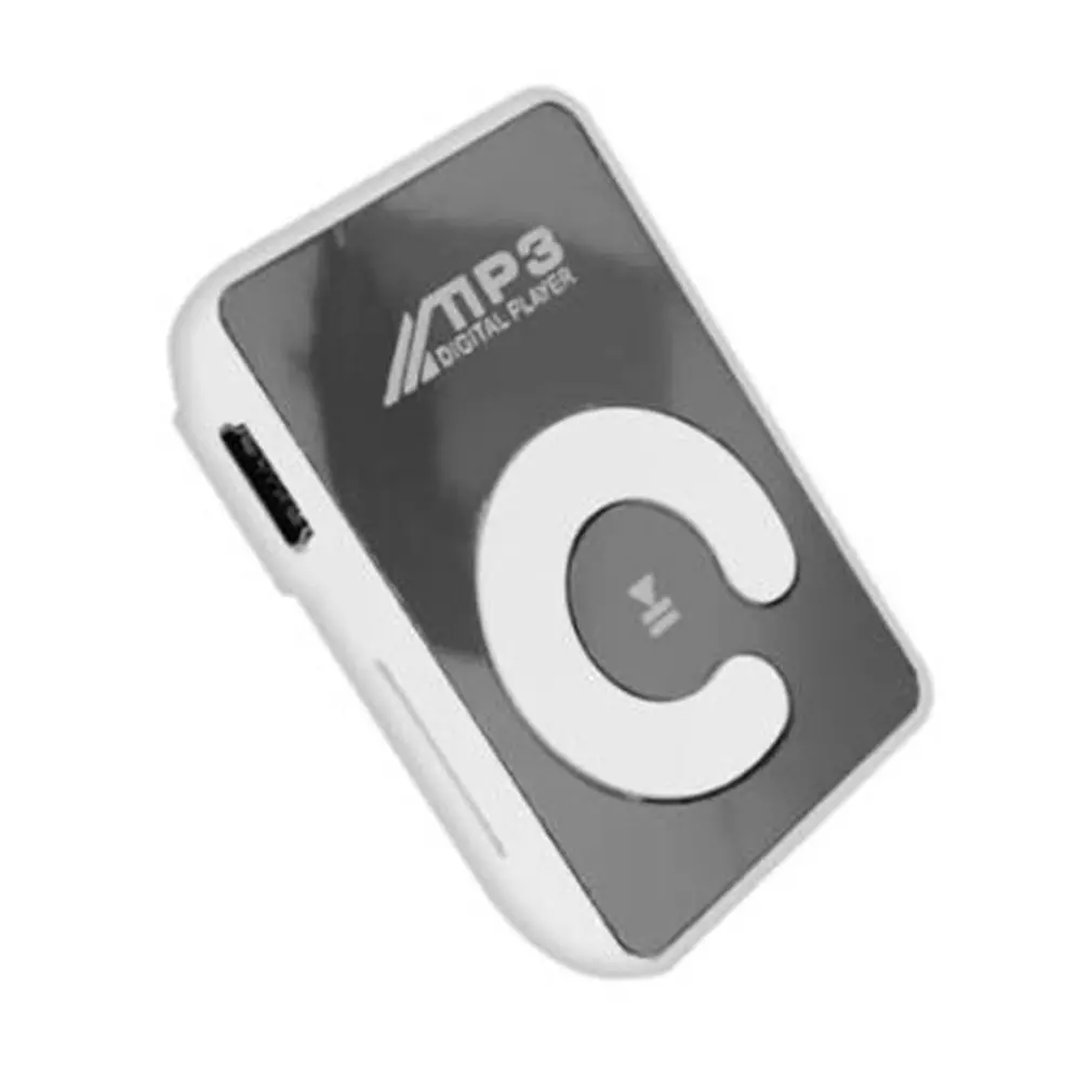 Мини-зеркальный клип MP3 плеер Портативный модный спортивный USB цифровой музыкальный плеер Micro SD TF карта медиаплеер - Цвет: Белый