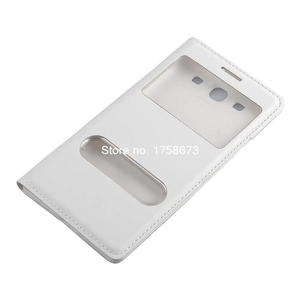 Тонкий кожаный чехол с откидной крышкой и окошком для Samsung Galaxy S 3 SIII S3 I9300 чехлом