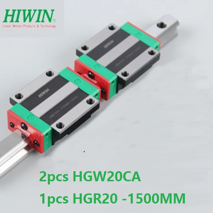 1 шт. 100% оригинальная линейная направляющая Hiwin HGR20 L 1500 мм + 2 Фланцевая каретка HGW20CA