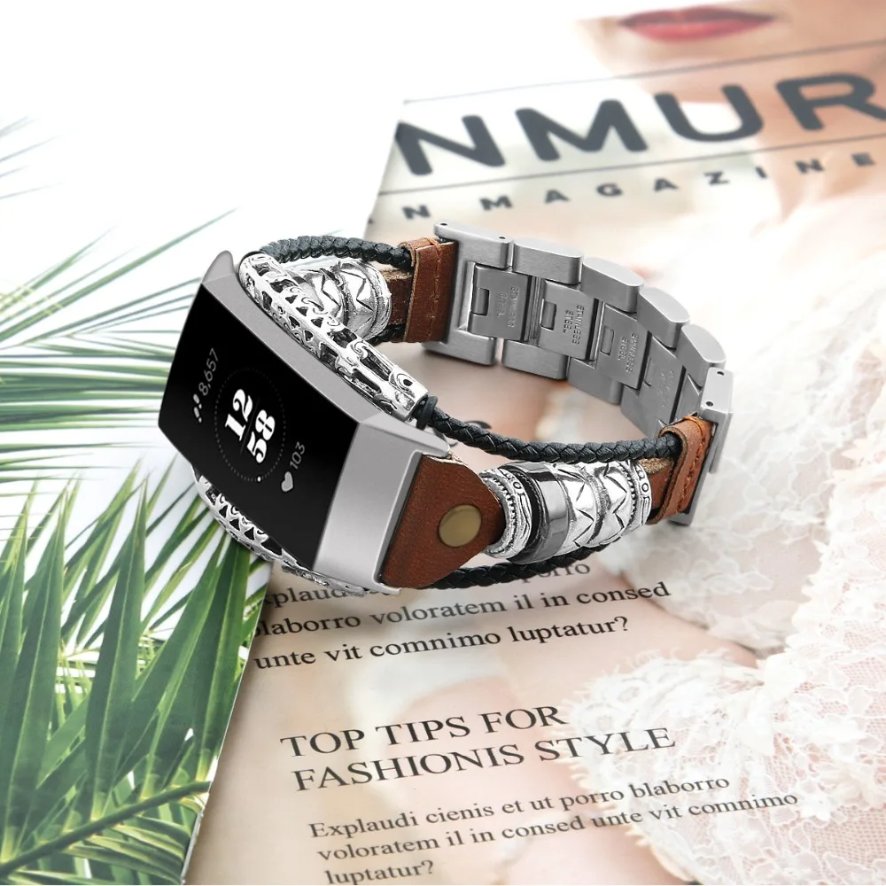 Ремешок COMLYO из натуральной кожи для Fitbit Charge 3 новейший сменный Браслет наручных