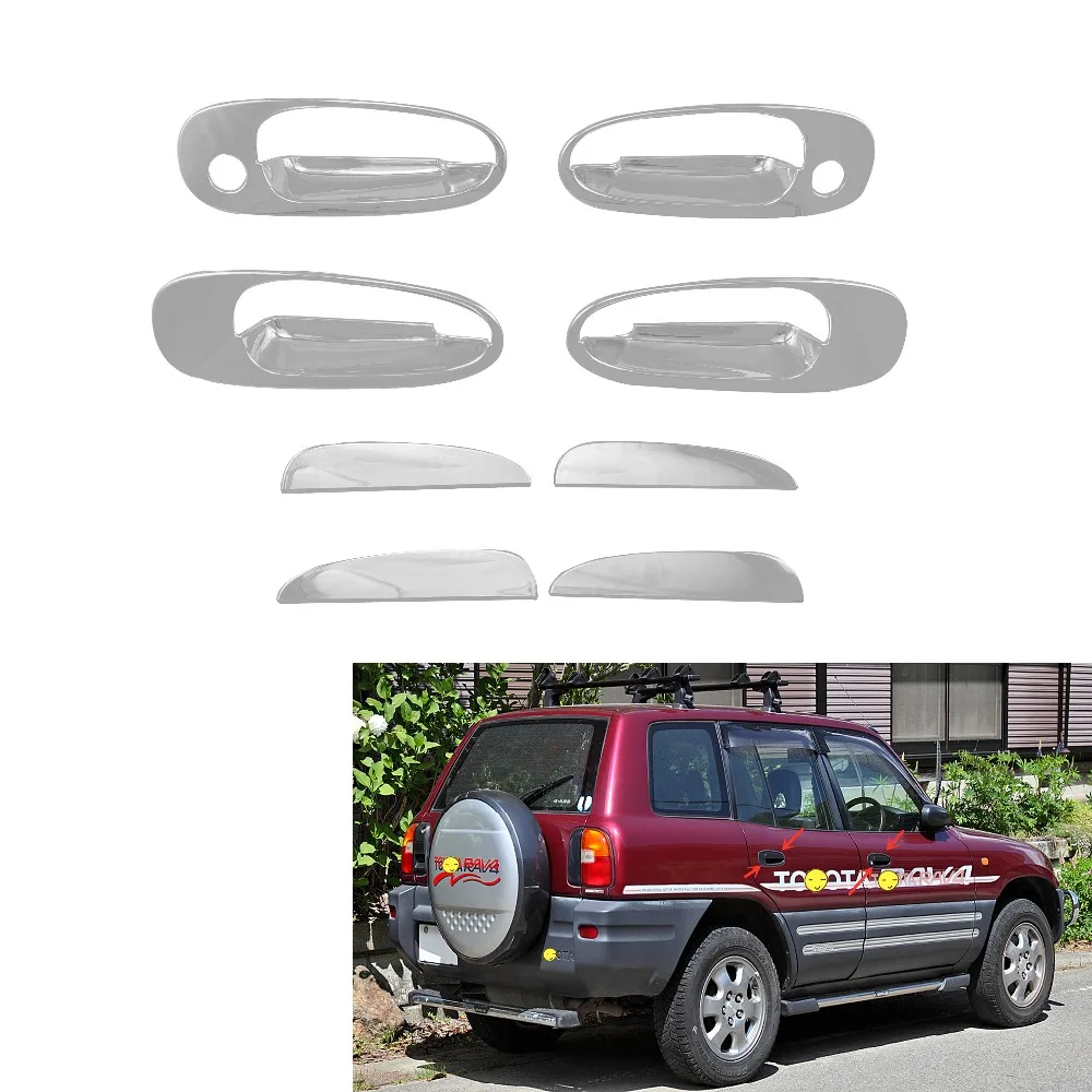 8 шт. хромированная крышка для дверной ручки из АБС-пластика Toyota RAV4 1994-2000 XA10