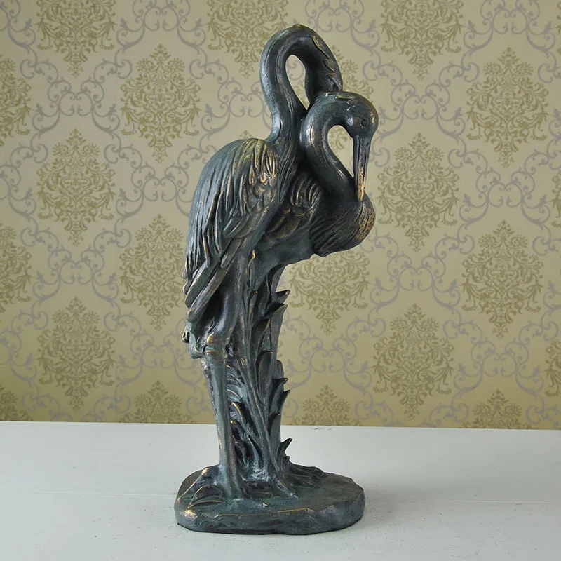 

Парный журавль, орнамент из смолы, поделки для гостиной, аксессуары для дома в европейском стиле, полимерные украшения для спальни