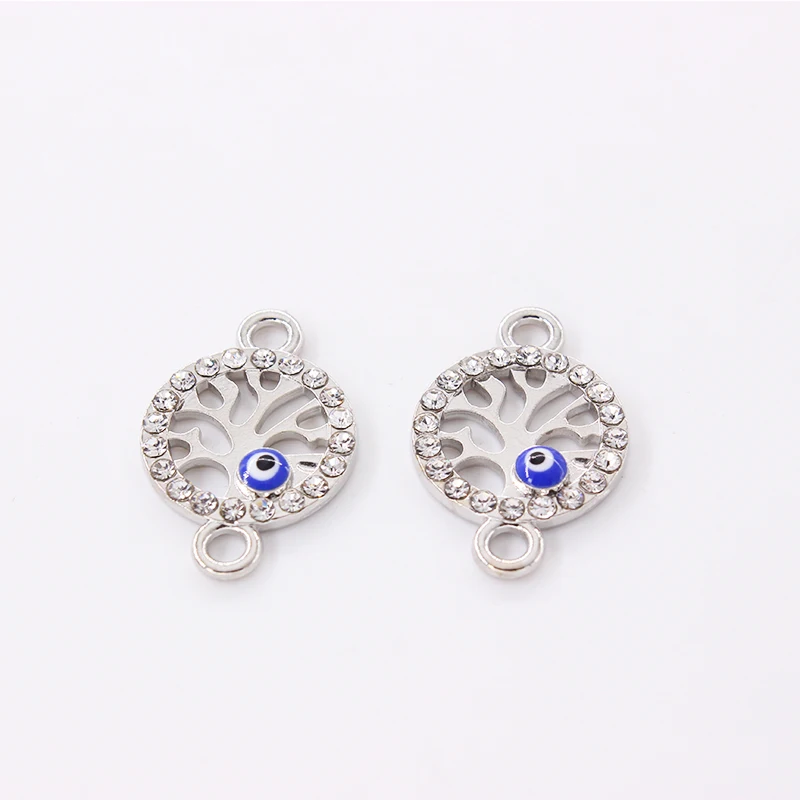 

20mm*14mm New Arrival Rhinestone Tree of Life Shaped Gold Silver Pendant Connectors For Making Jewelry DIY