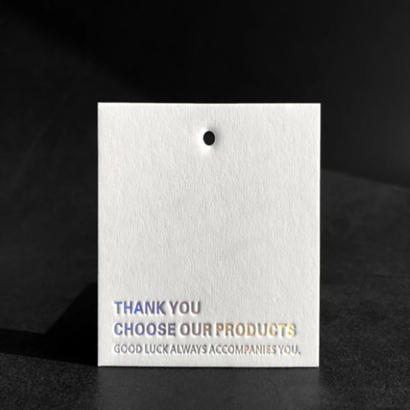 Пользовательская подвесная бирка тиснение печать одежды пользовательские бирки