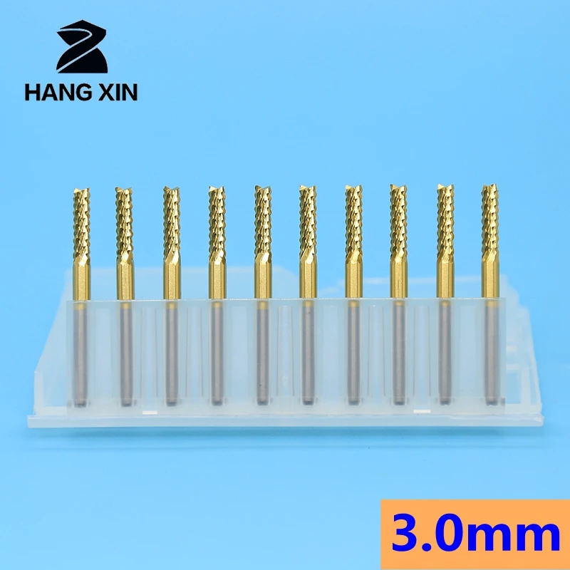 

3.0mm 3.1mm 10pcs/set PCB Engraving Bit Drill Bit Set Carbide End Mill 1/8" Shank Titanium Coated CNC Milling Cutter For Machine