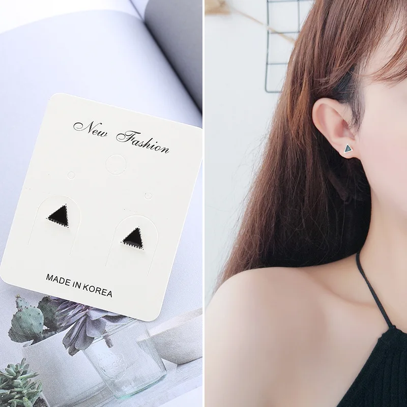 Женские Треугольные Серьги Lidavi черные серьги в стиле панк с простой