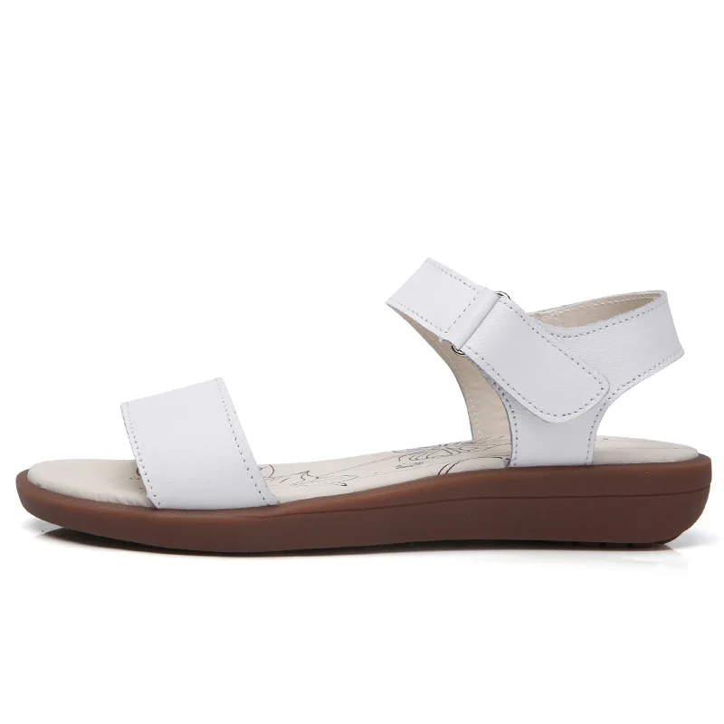 

WDZKN Summer Women Sandals Split Leather Flat Sandals Women Casual Shoes Peep Toe Ladies Gladiator Sandals Size 34-41 H8020