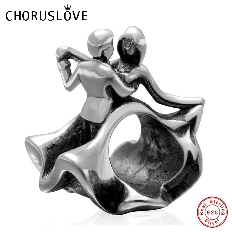 Choruslove, подвеска для вечеринок, танцев, бусины из стерлингового серебра 925, подходит для Пандоры, подвески, сделай сам, подарок на день Святого Валентина, изготовление браслета