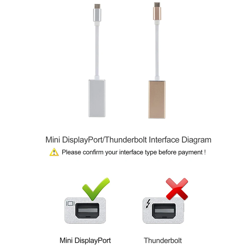 USB 3 1 порт для Mini DisplayPort конвертер 4K 1080P ноутбука ПК Дисплей Type-C DP адаптер Apple Mac Macbook