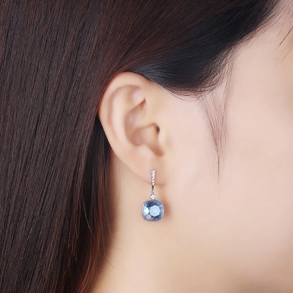 LEKANI кристаллы от Swarovski кошка жемчужные серьги 925 женские серьги ювелирные изделия Элегантный шик простой Brincos 11 цветов подарок