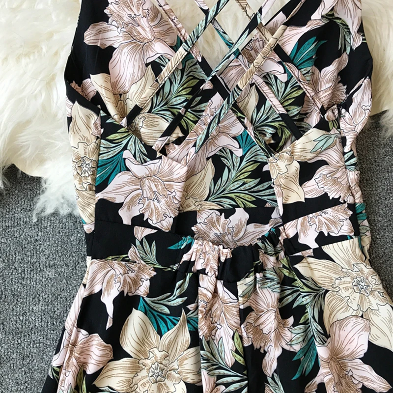 Летнее богемное пляжное платье с цветочным принтом женское сексуальное длинное