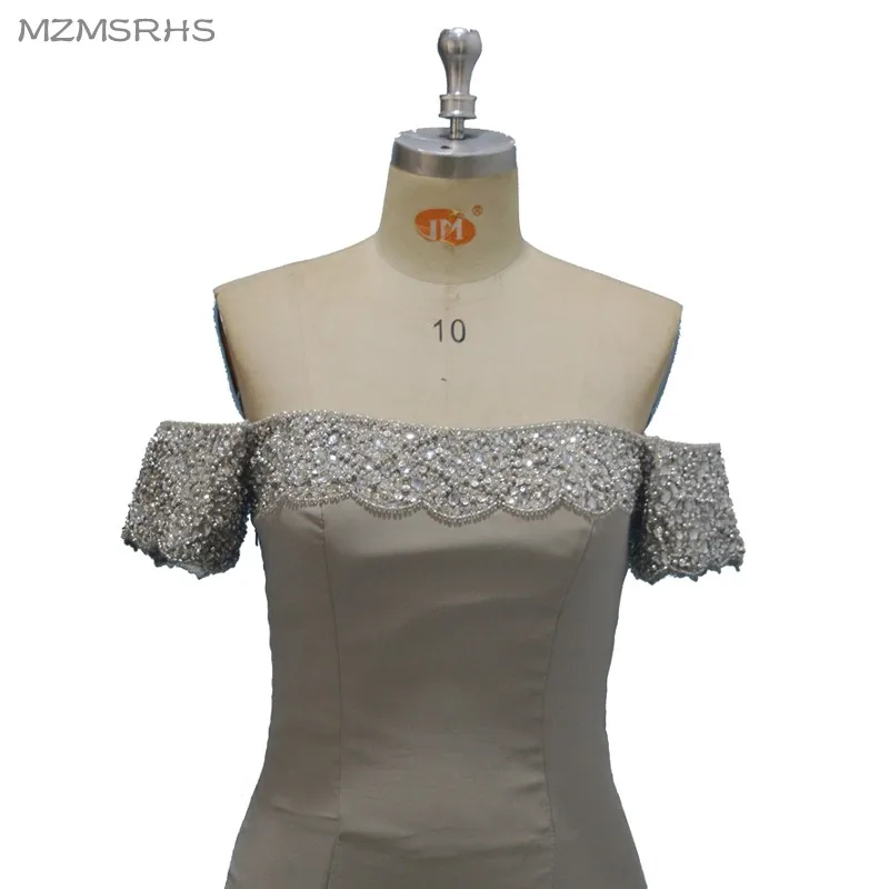 Элегантное Вечернее Платье с открытой спиной роскошное серебристое