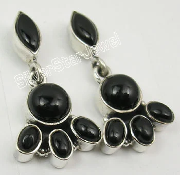 BLACK ONYX Серебряный аметистами и Перидотом S earrings1 пара серьги Религия ювелирные изделия вариации - Окраска металла: BLACK ONYX