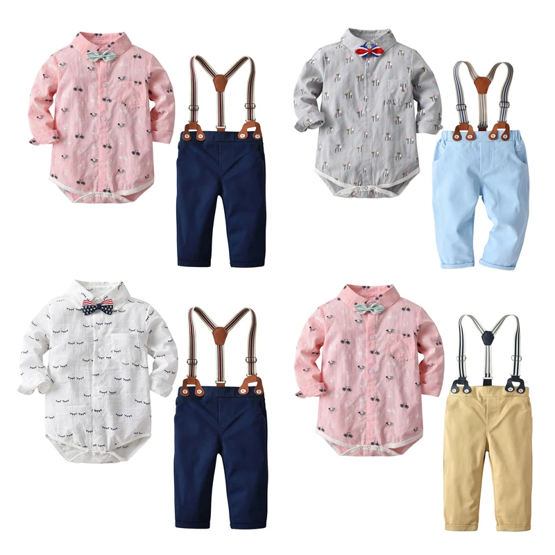 Gentleman Newborn Baby Clothes Spring Children Bib Suit baby boy clothing set new fashion kids clothes outfits roupas bebe | Детская
