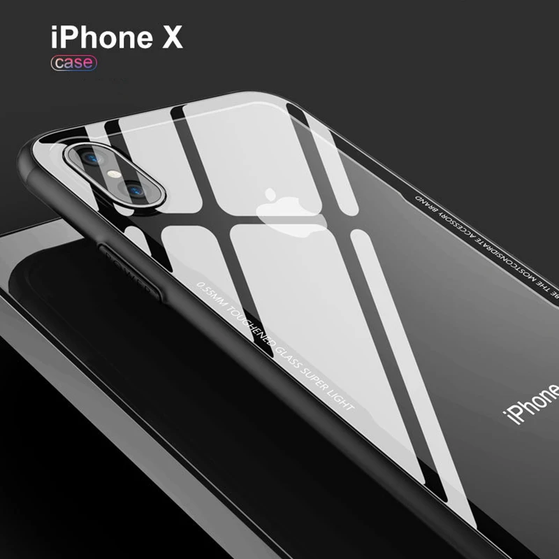 FLOVEME Phone Case For iPhone X 7 Plus Xs Max Xr Soft Frame Hard Toughened Glass Back Cover Shockproof 8 | Мобильные телефоны и