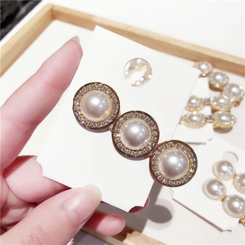

Hot Sale Simple Chic Pearl Hair Clips Crystal Rhinestones Hairpins Barrette Hair Accessories Women Girls Hairgrip Headwear