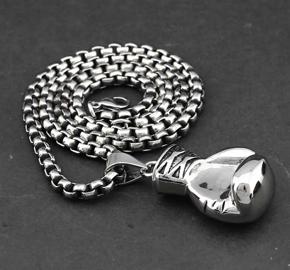 Байкерские мужские массивные боксерские перчатки из нержавеющей стали 316L кулон