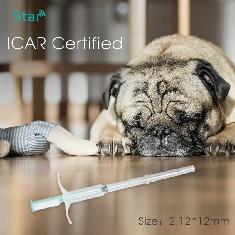 100pcs 2.12*12mm 134.2khz FDX-B Microchip Rfid Animal Syringe embedded chip for dog pig cow fish animal tracking/identification |