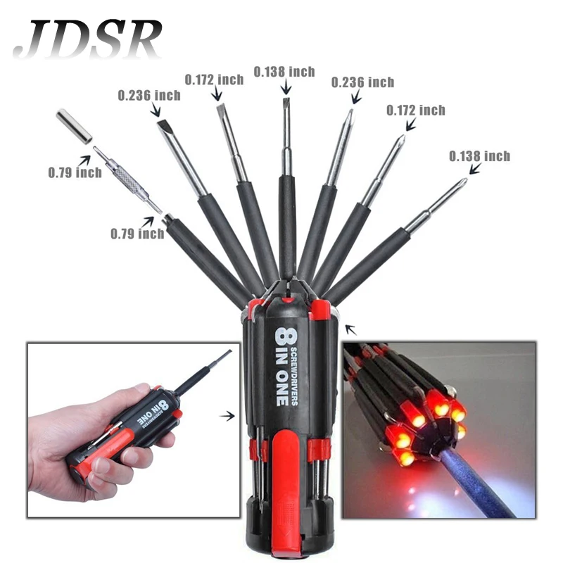 JDSR 8in1 Precision Torx отвёртки комплект Multi светодио дный function светодиодный фонарик