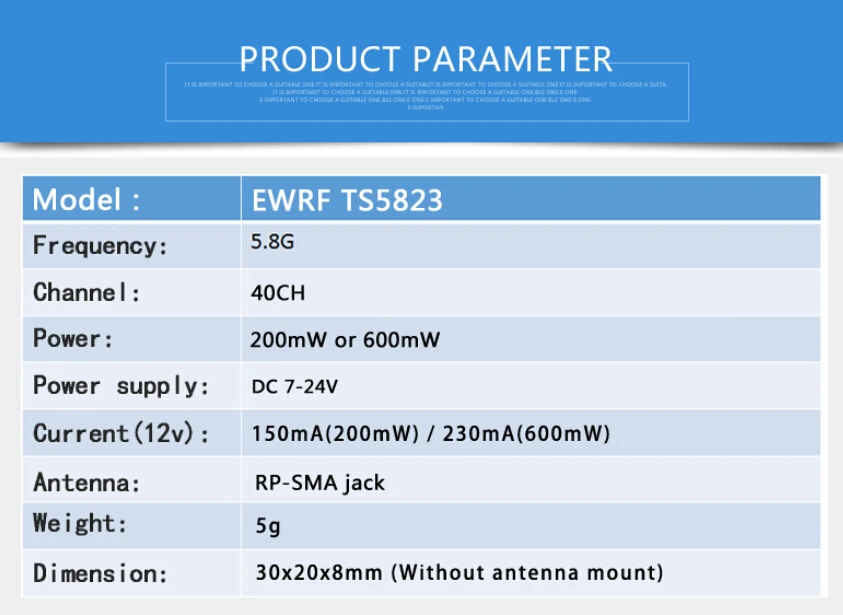 Простой в использовании 5,8G набор FPV видео 200/600 мВт Передатчик TS5823 и mini CMOS 1000TVL Камера с набор кабелей быстроходный беспилотный Радиоуправляемый летательный аппарат Набор FPV