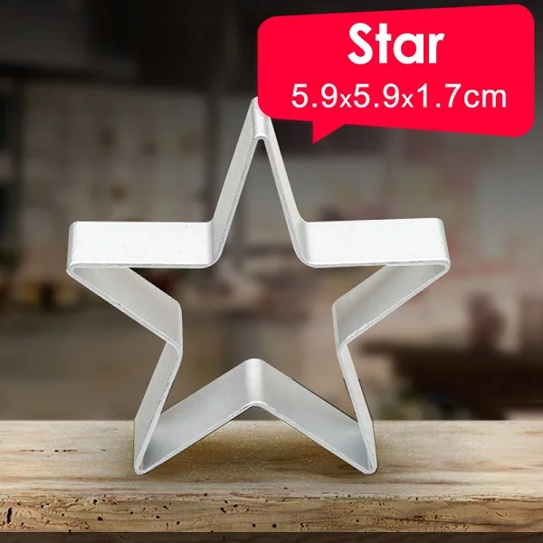 2pcs Star 2 шт 3D Бисквитное печенье Mluminium сплав Sugarcraft торт десерт выпечка резаки плесень помадка печенья плесень инструменты(27 типов - Цвет: 2pcs Star