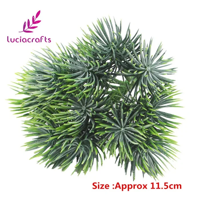 Lucia crafts 1 набор(6 головок) зеленая пластиковая искусственная трава для свадебной вечеринки украшения дома и офиса DIY аксессуары A0803 - Цвет: Type 1