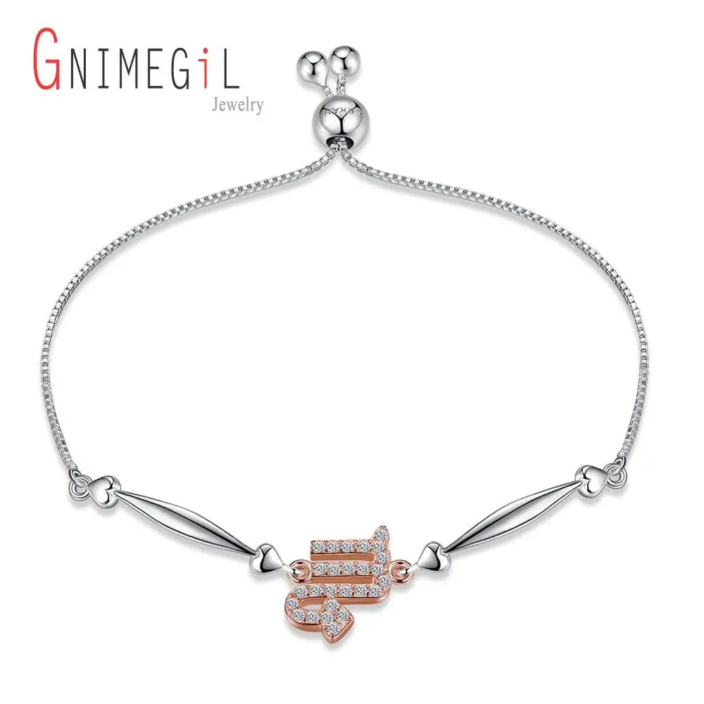 Модный браслет gnimegili 12 Созвездие Настоящее серебро 925 амулет с хрустальной бусиной браслет для женщин ювелирные изделия подарки - Окраска металла: Seorpio H072