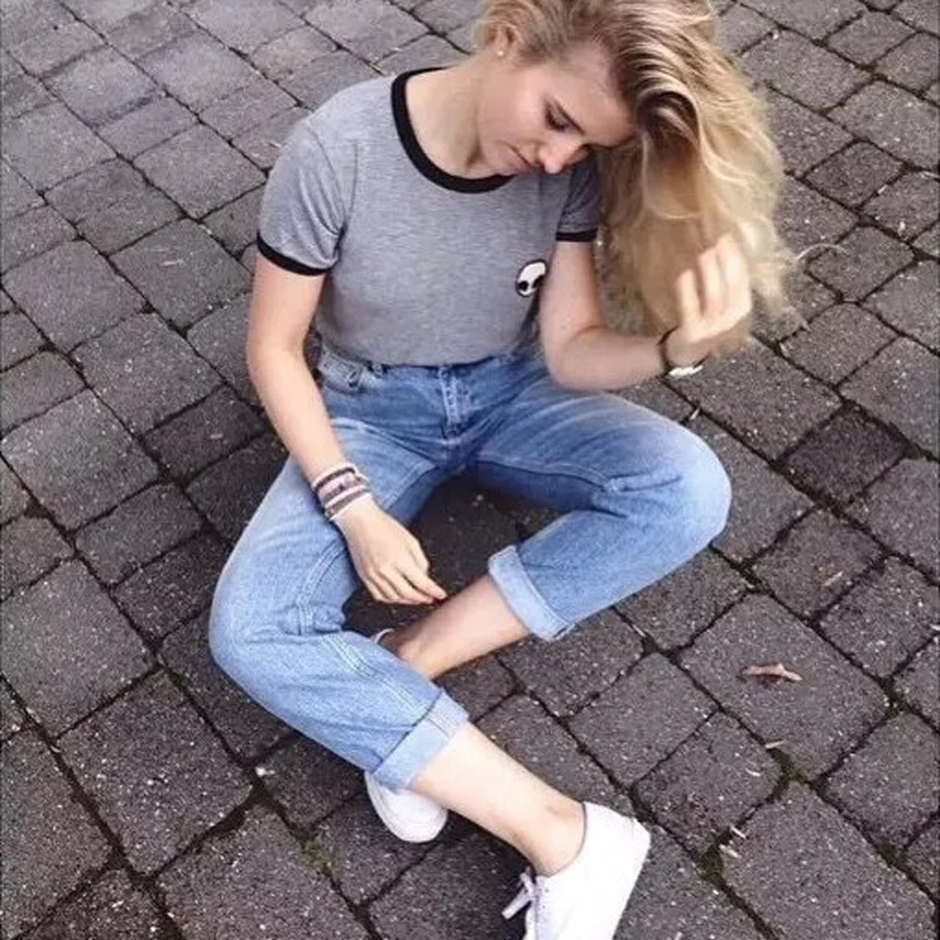 Женские топы с вышивкой дизайнерские футболки инопланетянами женская футболка