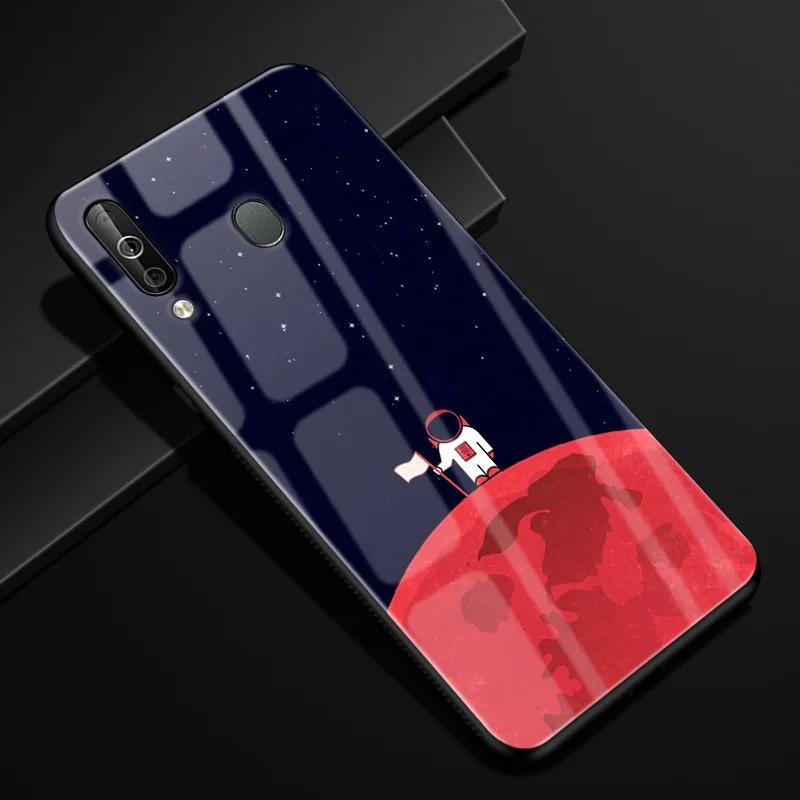 3 Для samsung A40S чехол Мода Жесткий PC стекло задняя крышка для samsung Galaxy A40S A 40S M30 чехлы для телефонов силикон бампер Coque - Цвет: 3