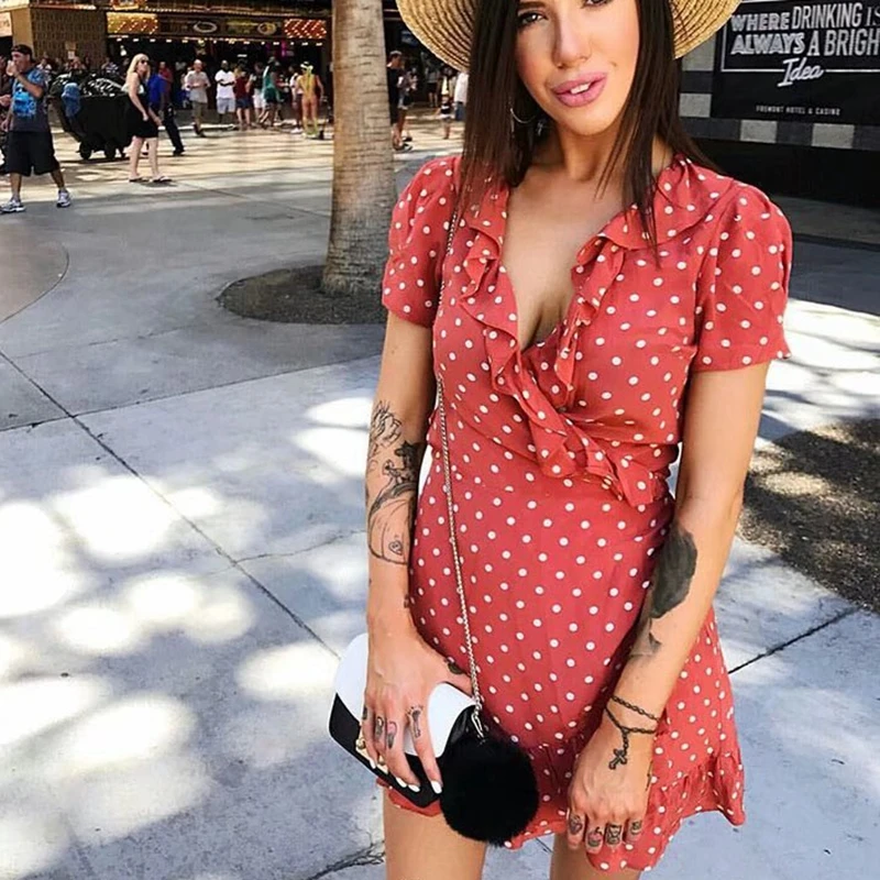 Корейская мода Для женщин шифона с принтом boho Повседневное V шеи Урожай Цветочные