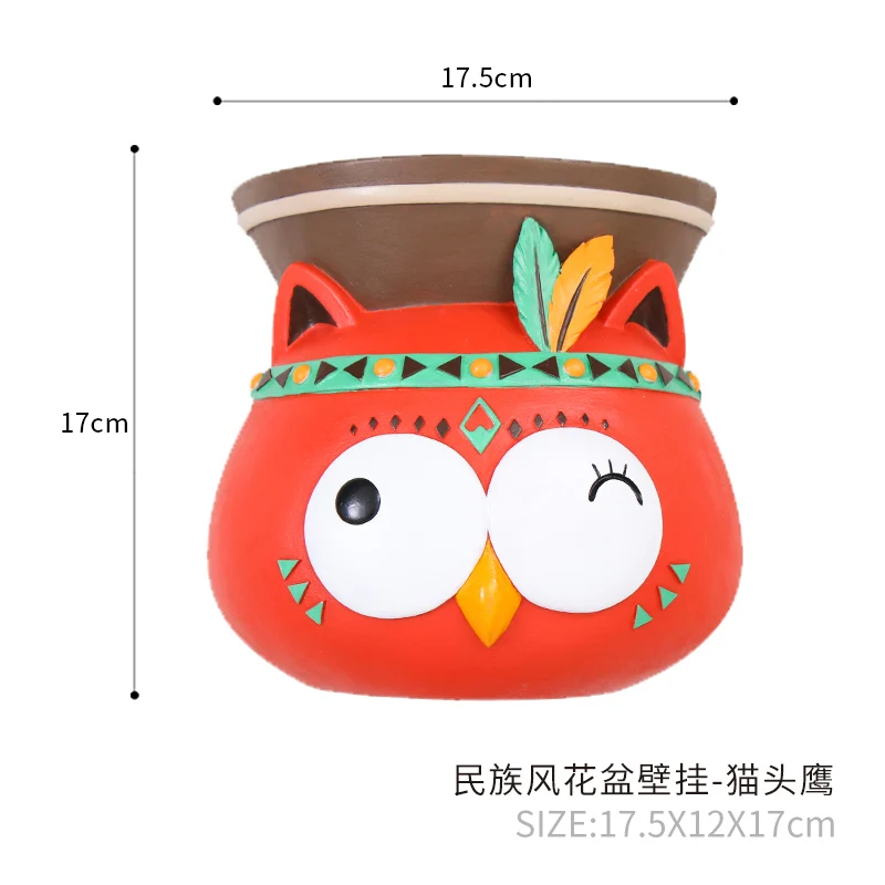 owl ROOGO гидропонный цветочный горшок Животное Мультфильм Настенные подвесные украшения Подвесные Растения настольные горшки балкон бонсай-суккулент плантатор - Цвет: owl