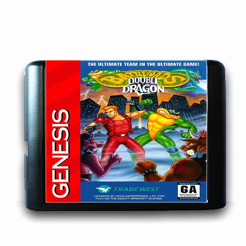 Игровая карта Battletoads с двойным драконом игральная Sega MD 16 бит для Mega Drive консоль