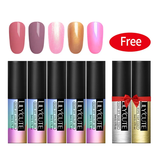 7pcs set5 LILYCUTE 6 шт./лот Блеск УФ-гель для ногтей набор супер блестящие кошачьи глаза Хамелеон светодиодный лак для ногтей наборы лаков Полупостоянный гель - Цвет: 7pcs set5