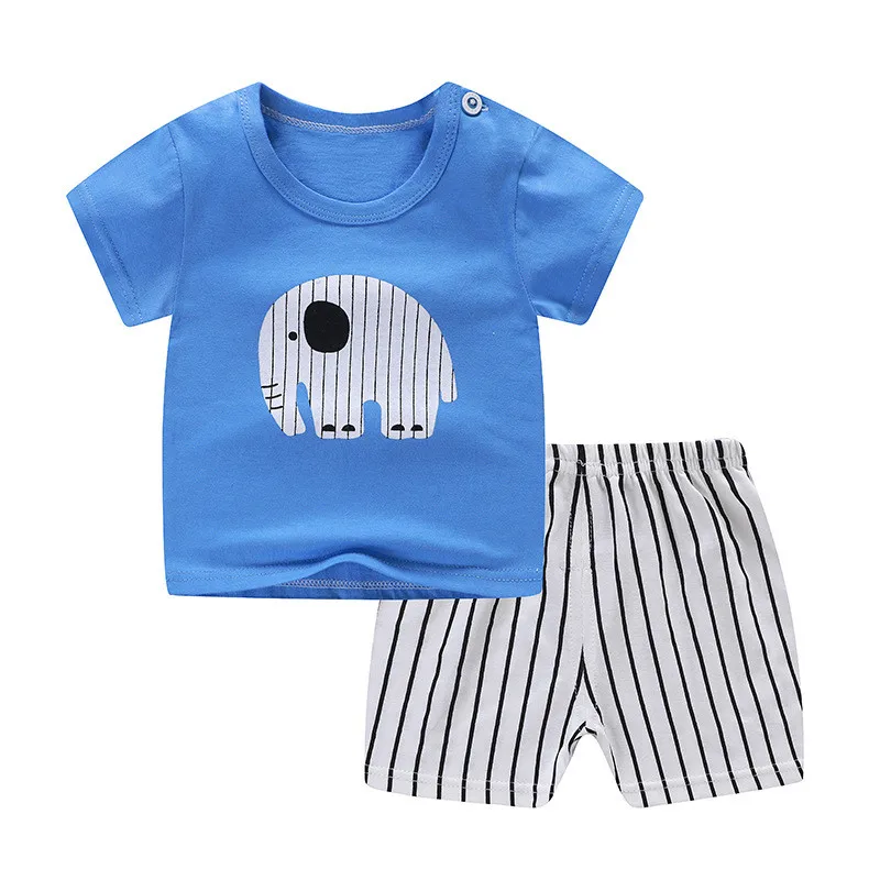 Summer Boys Girls Cotton T-shirt Pants 2pce set Clothes Baby Toddler Outdoor Sports Casual Kids Clothing Suit Children Costume | Детская