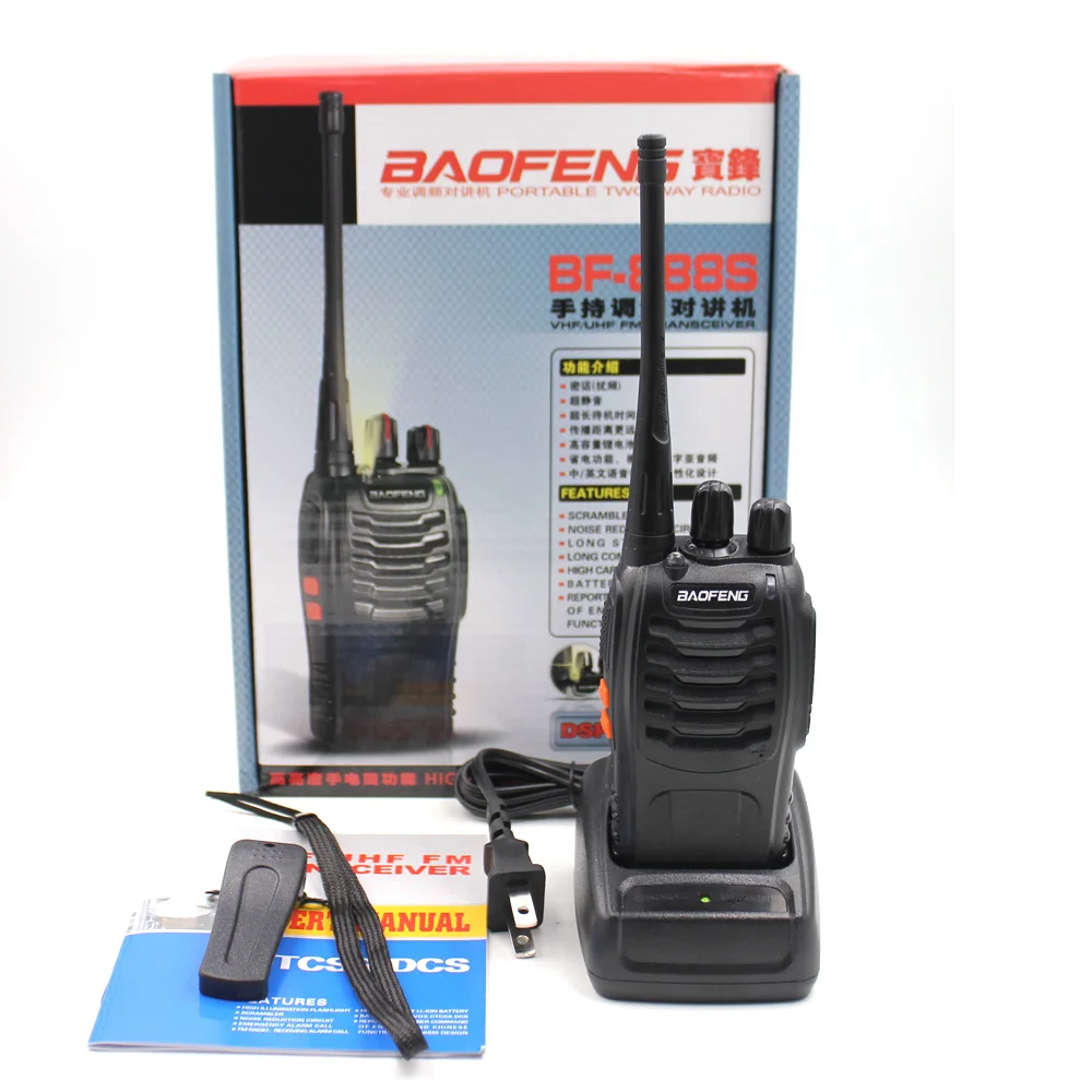 2PCS/LOT Best Selling BF-888 Portable Walkie Talkie UHF 400-470Mhz 5W 1500MAh Li-ion Cheap Two Way Radio | Мобильные телефоны и
