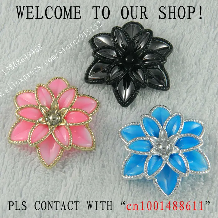 Бесплатная доставка 44 мм большой пластиковый цветок смешанный женский 50 шт./лот