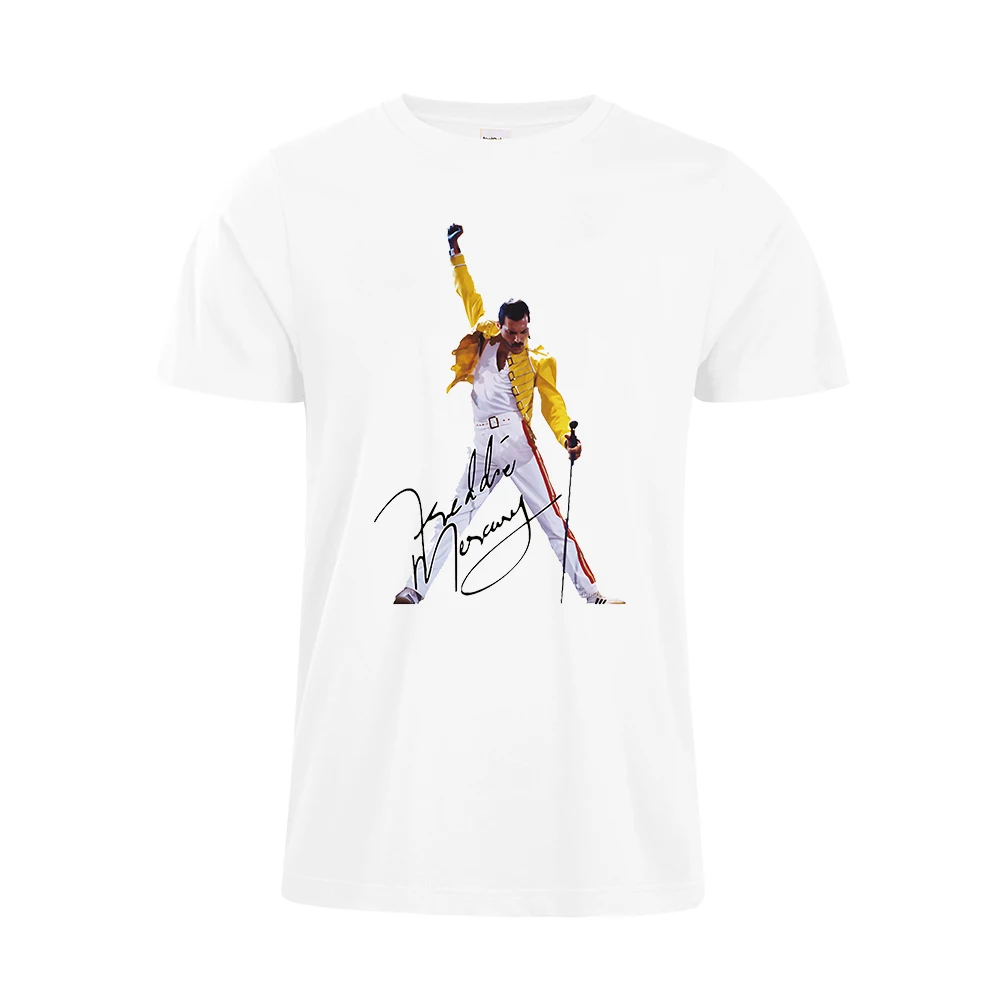 

Freddie Mercury The Queen Band T-Shirt Mens Hip Hop Rock Hipster Harajuku Top Tees