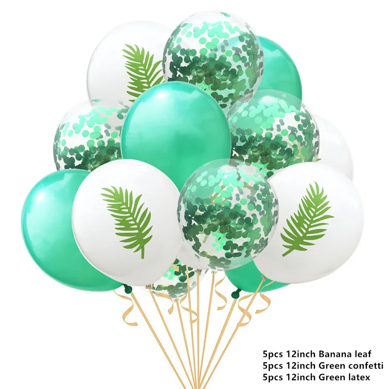 15pcs small leaf Животные шарики для день рождения джунгли вечерние для вечеринки в стиле сафари Динозавр джунгли тематические вечерние шары на день рождения Декор Детские шары на день рождения - Цвет: 15pcs small leaf
