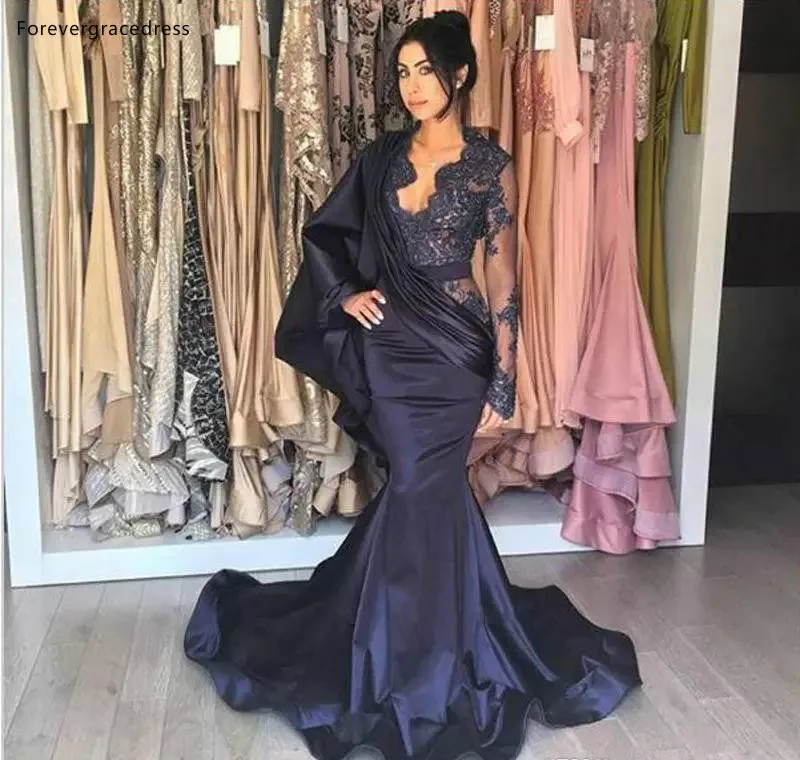 Вечерние платья в стиле Саудовской Аравии темно синего цвета официальное