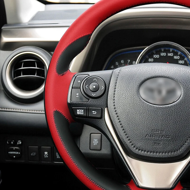 Блестящий чехол на руль из пшеничной кожи для Toyota RAV4 2013- Toyota Corolla- Auris 2013