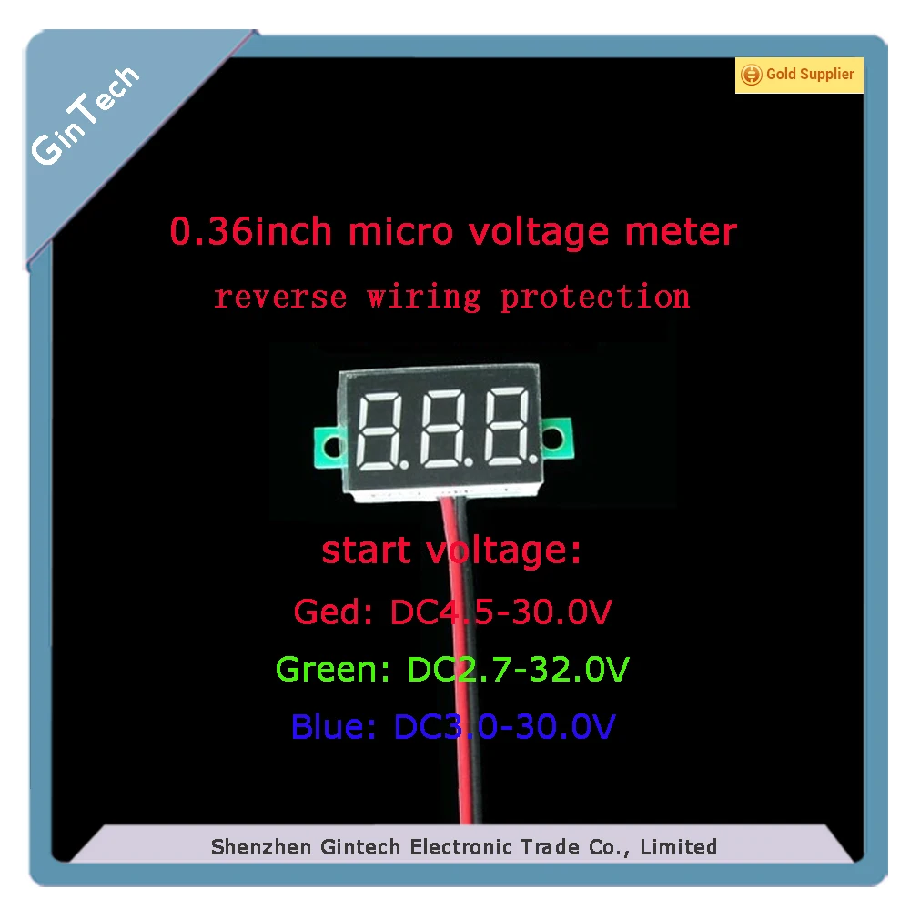 5 шт./лот зеленый 0 36 дюймов цифровой дисплей 2 7 V 32V постоянного тока линии низкого