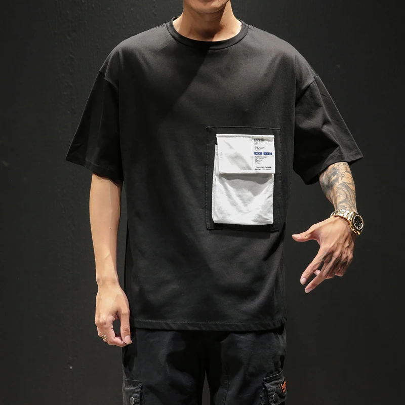 Privathinker Мужская Лоскутная уличная футболка 2019 мужская с карманом забавная