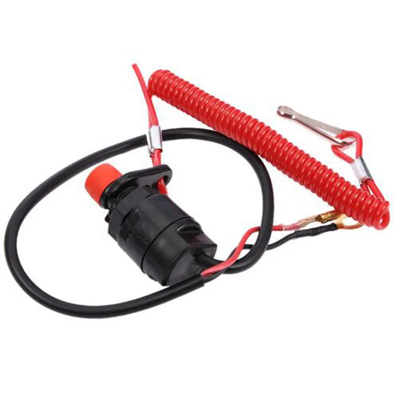 Universal Safety Tether Lanyard Push Button Boat Engine Motor Kill Stop Switch Motorcycle Switches Accessories | Автомобили и