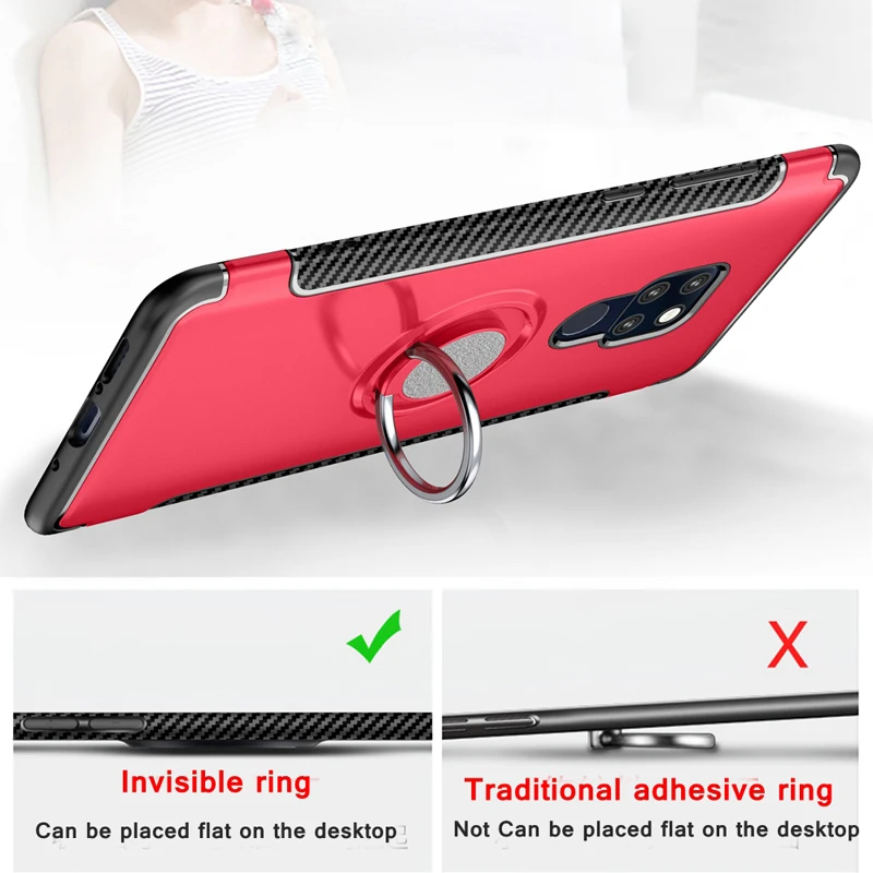 Противоударный чехол для huawei P20 lite mate 20 Pro P10 Honor 10 9 8X 8 7X P9 V10 Nova 3 3i Play P Smart Holder Ring