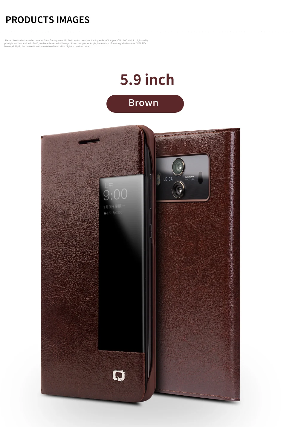 QIALINO Роскошный чехол для телефона из натуральной кожи для huawei mate 10 функция спящего пробуждения смарт-Ультратонкий чехол-книжка для mate 10 pro