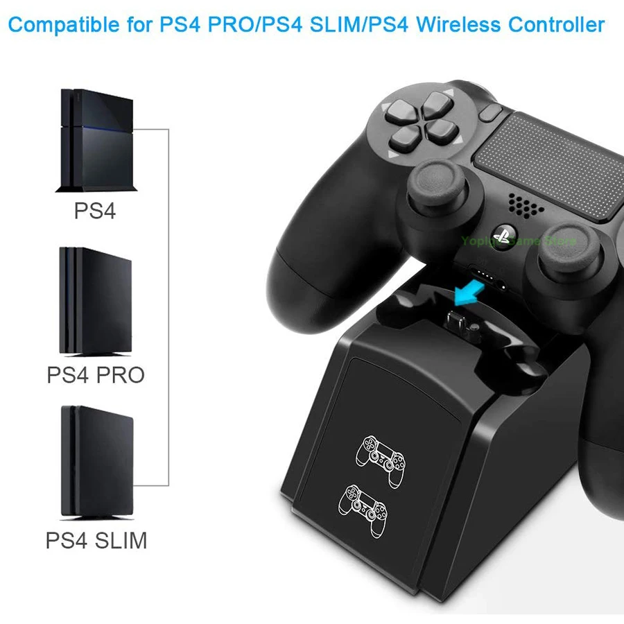 PS4/Pro/Slim 2 контроллера зарядное устройство LED беспроводной геймпад зарядная док