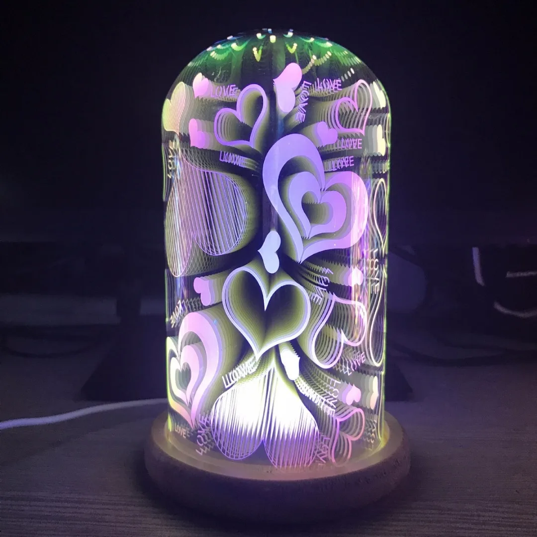 Цветная светодиодная настольная лампа с 3D USB-интерфейсом декоративный ночник для