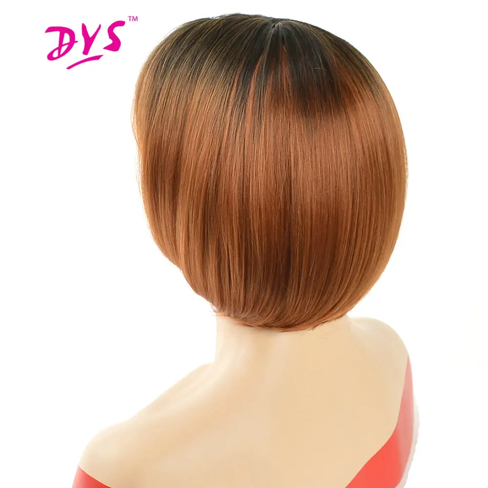 Женские синтетические волосы Deyngs Pixie Cut черные короткие прямые с линзами из