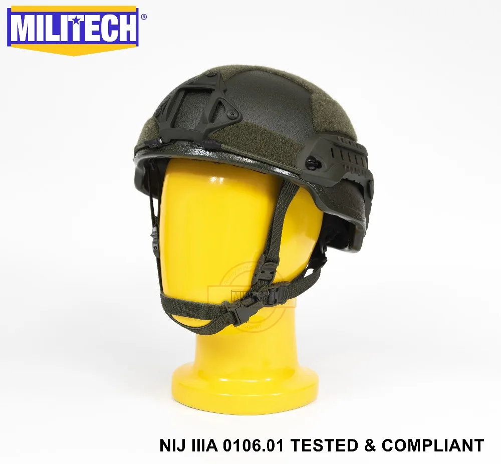 Пуленепробиваемый шлем NIJ Level IIIA 3A Militech OD 2019 ARC Mid Cut с сертификатом ISO арамидный